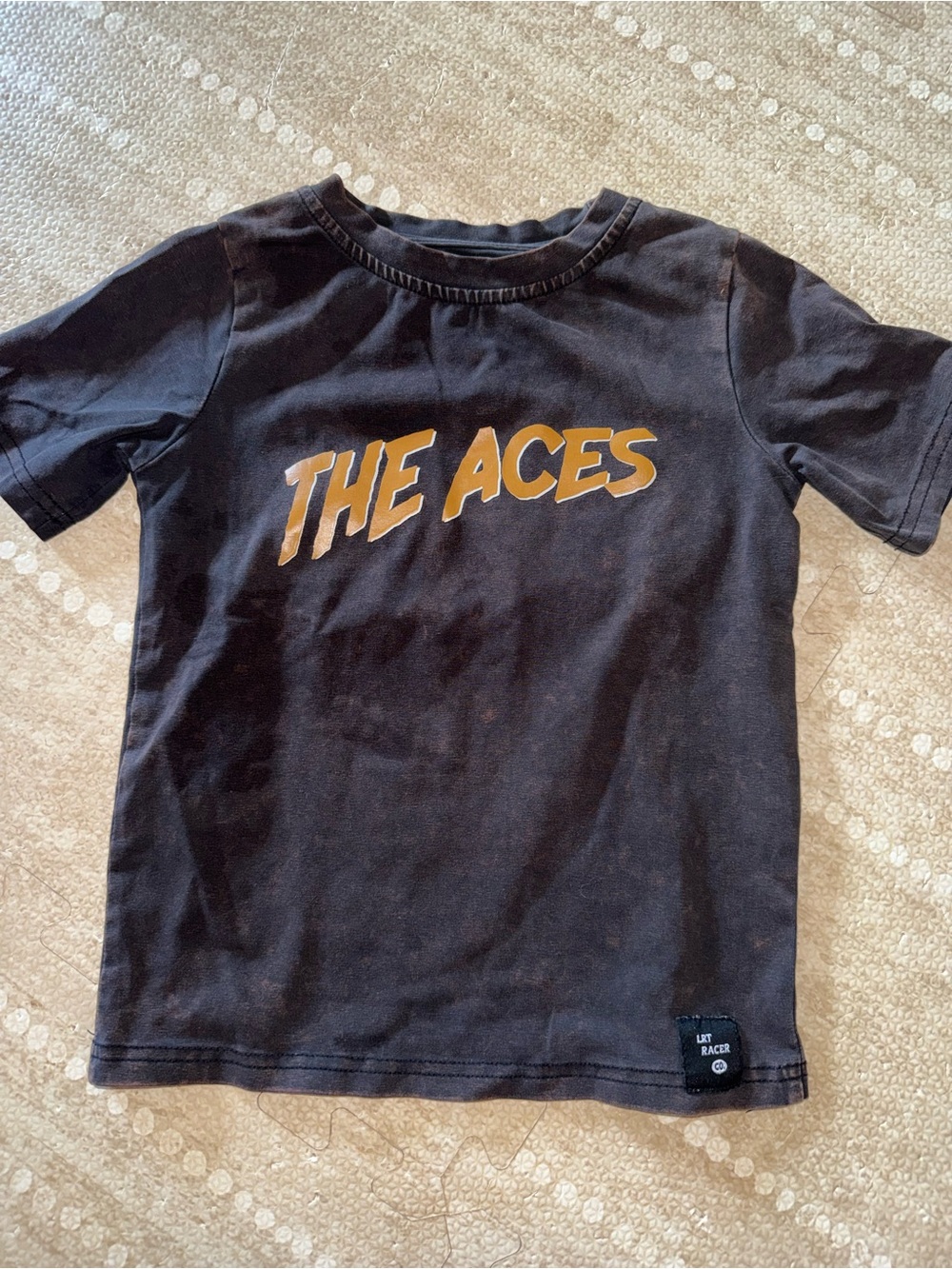 Kids Black 'The Aces' Graphic Tee - Bold Gold Text